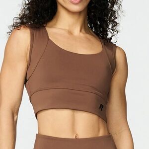 Forme Power Bra in the color Espresso size large black and brown sports bra top